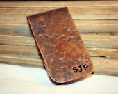 Hammered Copper Money Clip with Monogram - Personalized Gift - Wedding - Birthday - Hand Stamped Letters - Monogram - Can Be Customized