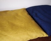 Gold cushion yellow chartreuse Japanese textured cotton cushion handmade Octavi Japanese style flat seat bench floor pillow 11 x 13"