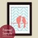 Love Birds on a Wire (A) - 5x7 Art Print (Featured in Pale Caribbean and Coral Rose) Buy 3 get one Free