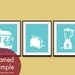 Birds in a Kitchen (Mixer, Toaster, Blender) (C) - Set of 3 8x10 Art Print (Featured in Carribean) Personalize Colors
