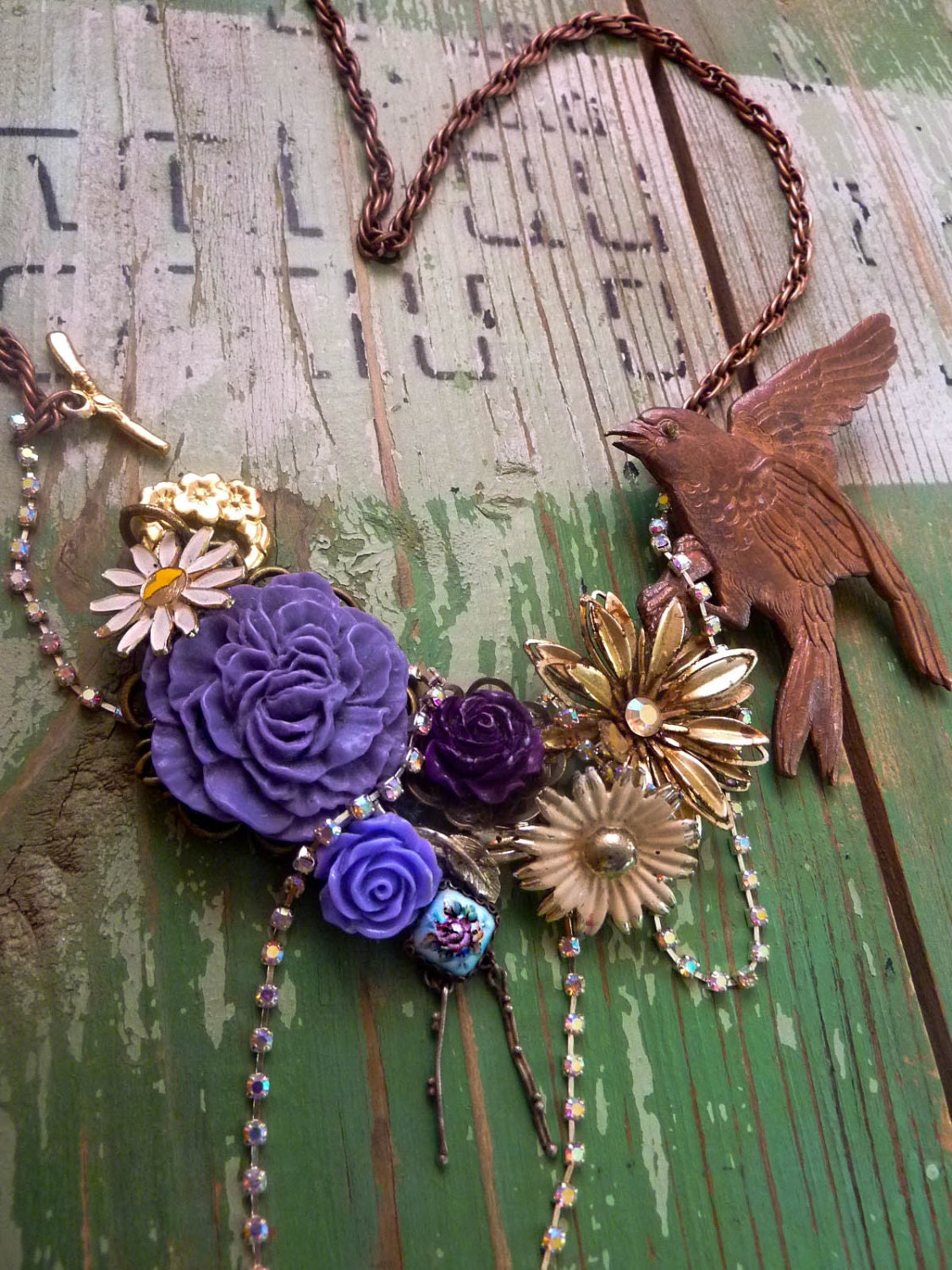 Sparrow  Song OOAK  Statement Necklace