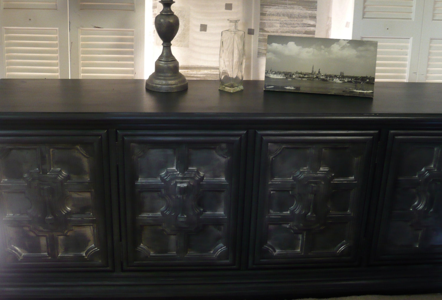 California Credenza Vintage Poppy Cottage Custom Flat Screen TV