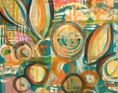 FEEL FREE  Mixed Media Original on Canvas 12X12 By, Tina Amaro