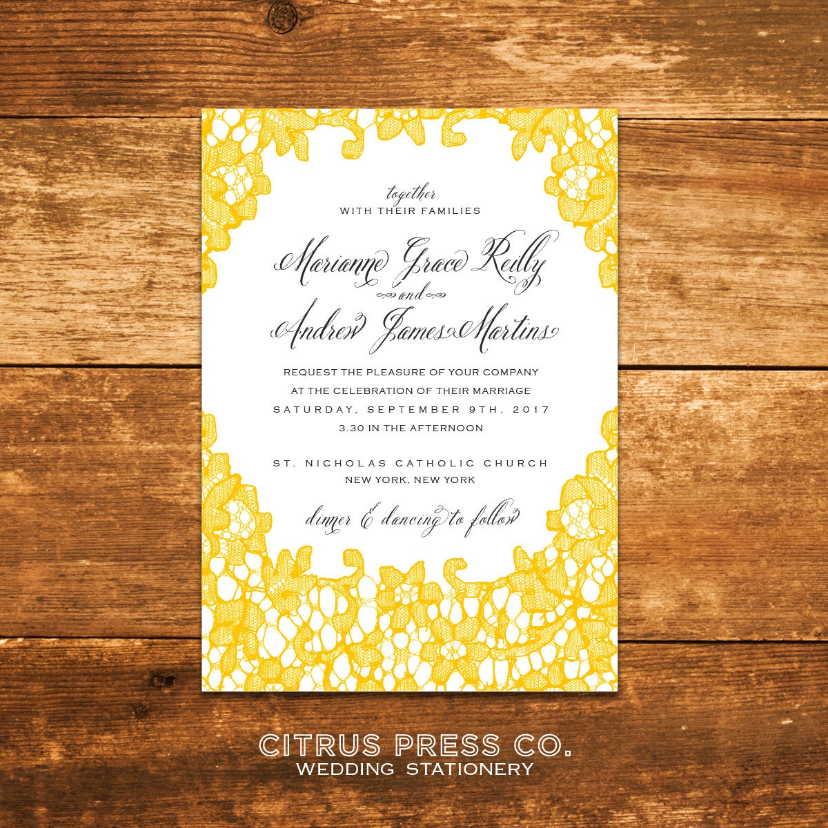 Vintage Lace Wedding Invitation - available as DIY PDF Printable