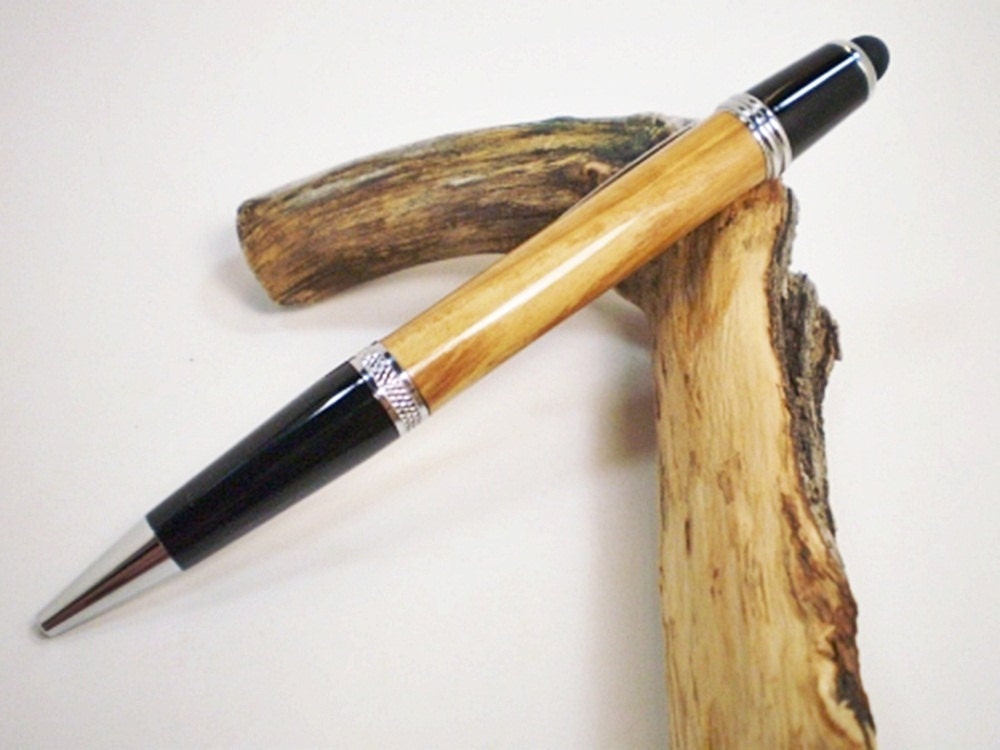 Hand Turned Pen Wood - Olivewood - Stylus/Ballpoint - No 13
