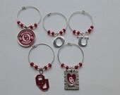 OU Oklahoma Sooner Wine Charms