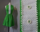 Vintage 60s 70s Green Mod Mini Dress - Juniors - Small - 7/8