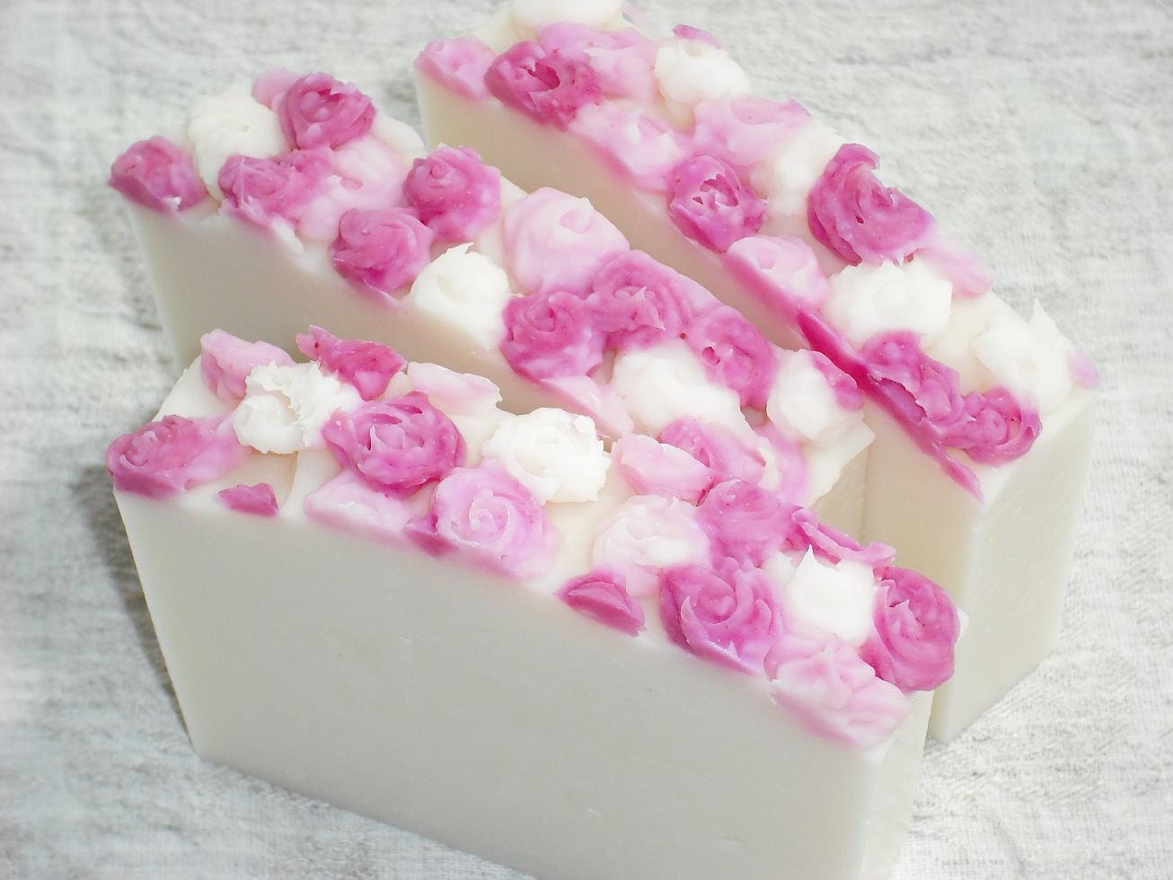 Rose Bud Soap /  Victorian Rose Scent / For Her / Cold Process Handmade Soap