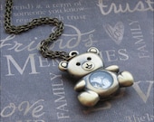 Steampunk Bear Necklace - Enchanted Steampunk Teddy Bear Bot - Jewelry by TheEnchantedLocket - COOL Teacher Wedding Best Friend Wife Gift