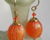 Pair of Tangerine Orange Dangle Earrings
