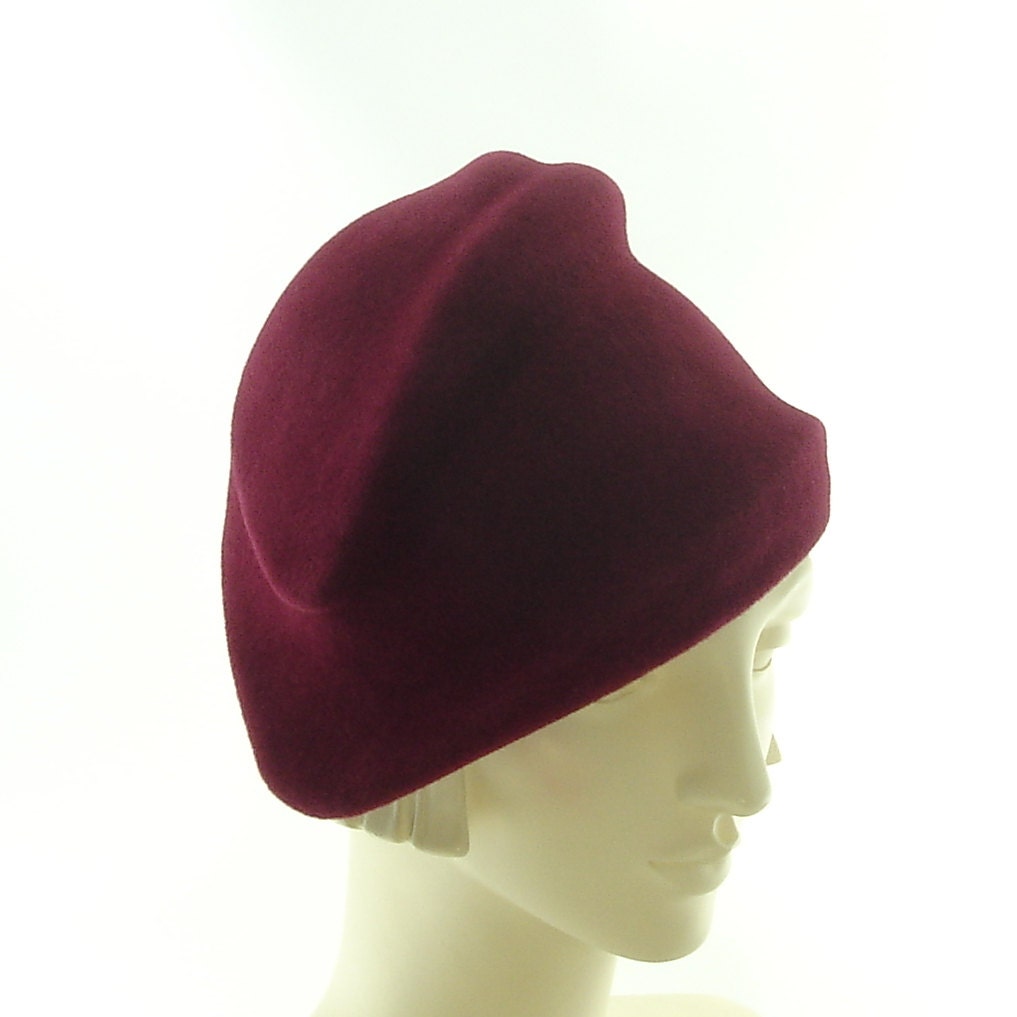 Burgundy Red Jazz Age Felt Hat - 1920s Style Hat for Women