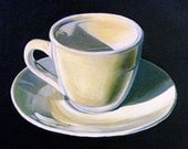 Coffee Kitchen Art Print--Espresso Cup--From Original Oil Painting