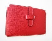 The Best Mother's Day Gift. Personalized iPad Mini Case / Sleeve in Premium Selection Print,  Red Calfskin. Leather Lining. Handmade