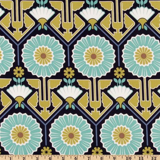 SALE - 1 yard - Sunflower in Lake, Modern Meadow collection by Joel Dewberry
