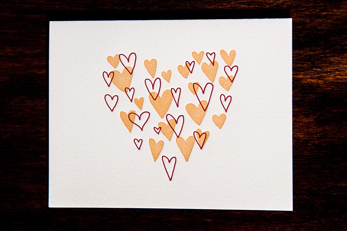 Heart of Hearts letterpress card - set of six