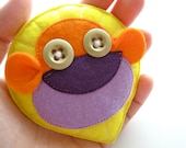 Lion Plush Felt Brooch - Yellow, Orange and Purple Felt Lion