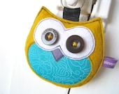 Owl Plush Felt Keychain - Large Golden Felt Owl