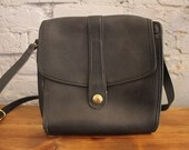 Vtg. black leather distressed COACH crossbody