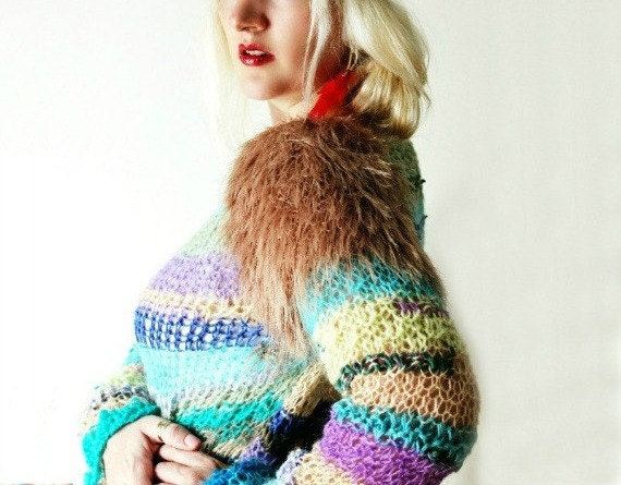 Hand Knitted Sheer Sweater