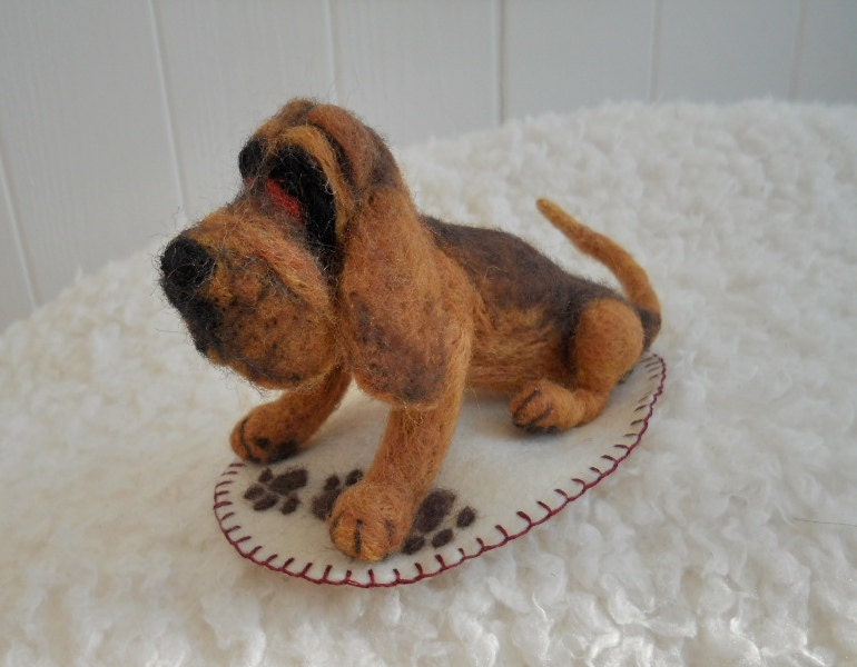 A Bloodhound 'Byron' a Needle Felted Dog