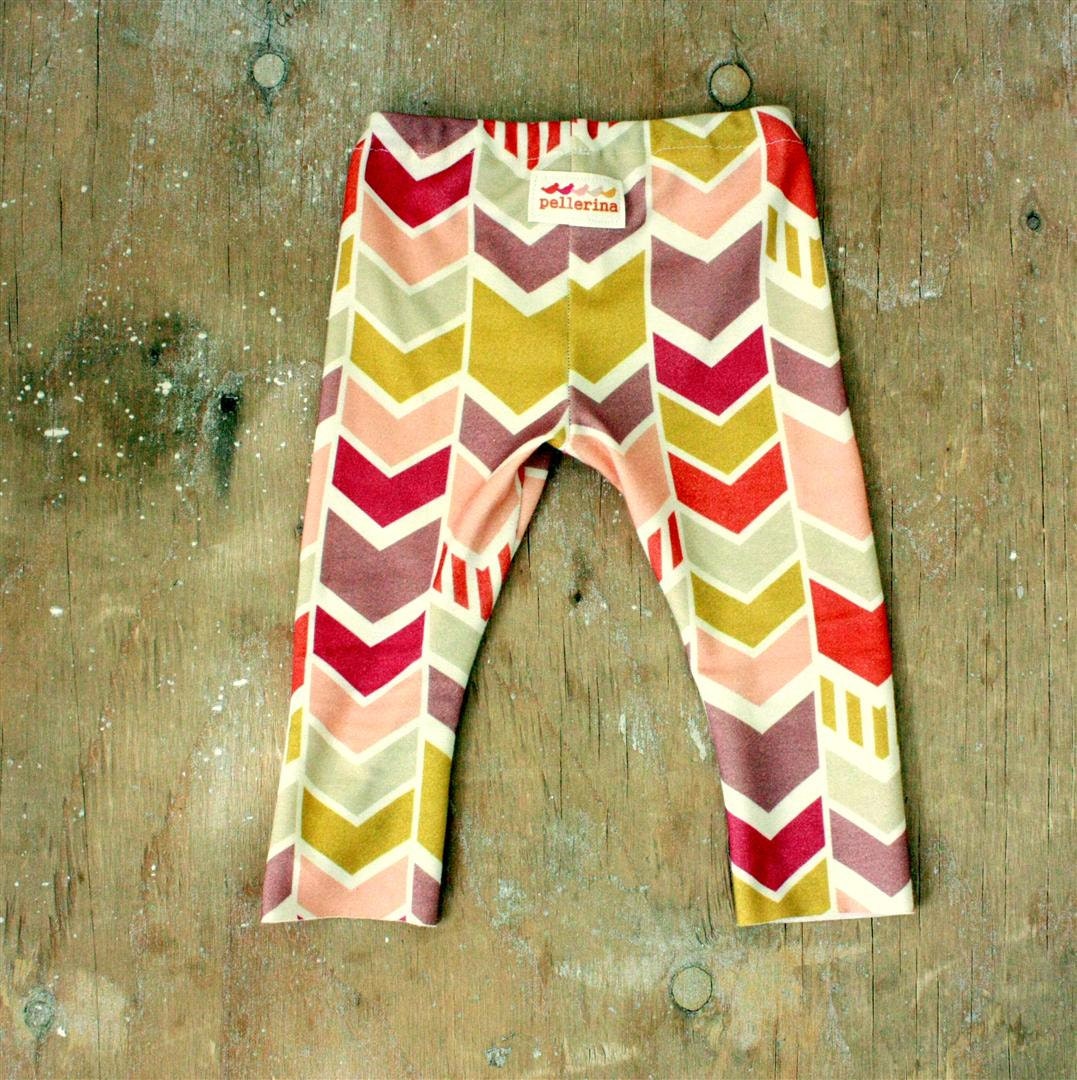 organic cotton chevron leggings by pellerina.. made to order.. 6m 12m 2 3 4 5