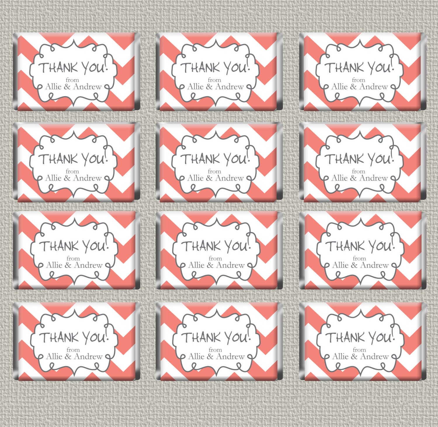 PRINTABLE PDF Chevron Stripe Mini Candy Bar Custom Label Wrappers Il_570xn