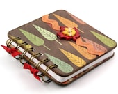 Leaves of Gratitude Book, spiral bound, count your blessings, 100 pages, autumn leaves, gold, red, green