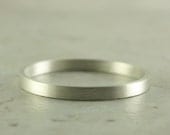 Silver Flat Band. Skinny Silver Ring.