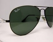 Vintage Ray Ban l 2823  Black Chrome Sunglasses 58 14 AVIATORS  Made in USA , Excellent Black frames