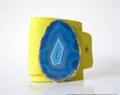 reserved for marcie - lime green sueded leather cuff bracelet - adjustable tender shoots green