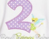 Tinkerbell Birthday Shirt, Girls Birthday Shirt, Monogrammed, Custom Colors, Shirt,Tank,Onesie,Romper, 3m up to 12 yrs,Gift