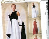 McCalls 9406 Evening Elegance Lined Evening Gown and Stole pattern UNCUT