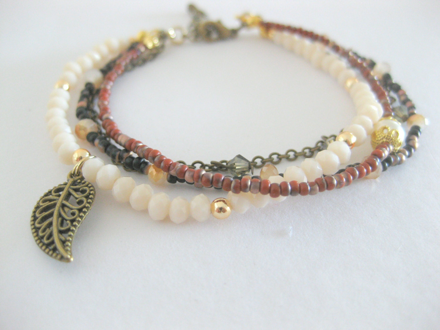 Bohemian inspired multi layer bracelet. Simple everyday bracelet.