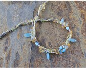Boho Hippie Necklace / Beaded Glass Tear Drop Necklace / Multi Strand / 16 to 18 Inches
