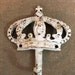 Painted Cottage Chic Shabby Royal Crown Iron Hook HD32