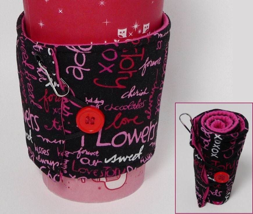 Coffee Cozy to-go cup JAVA JACKET - Clearance Discontinued Sale - Valentine Words
