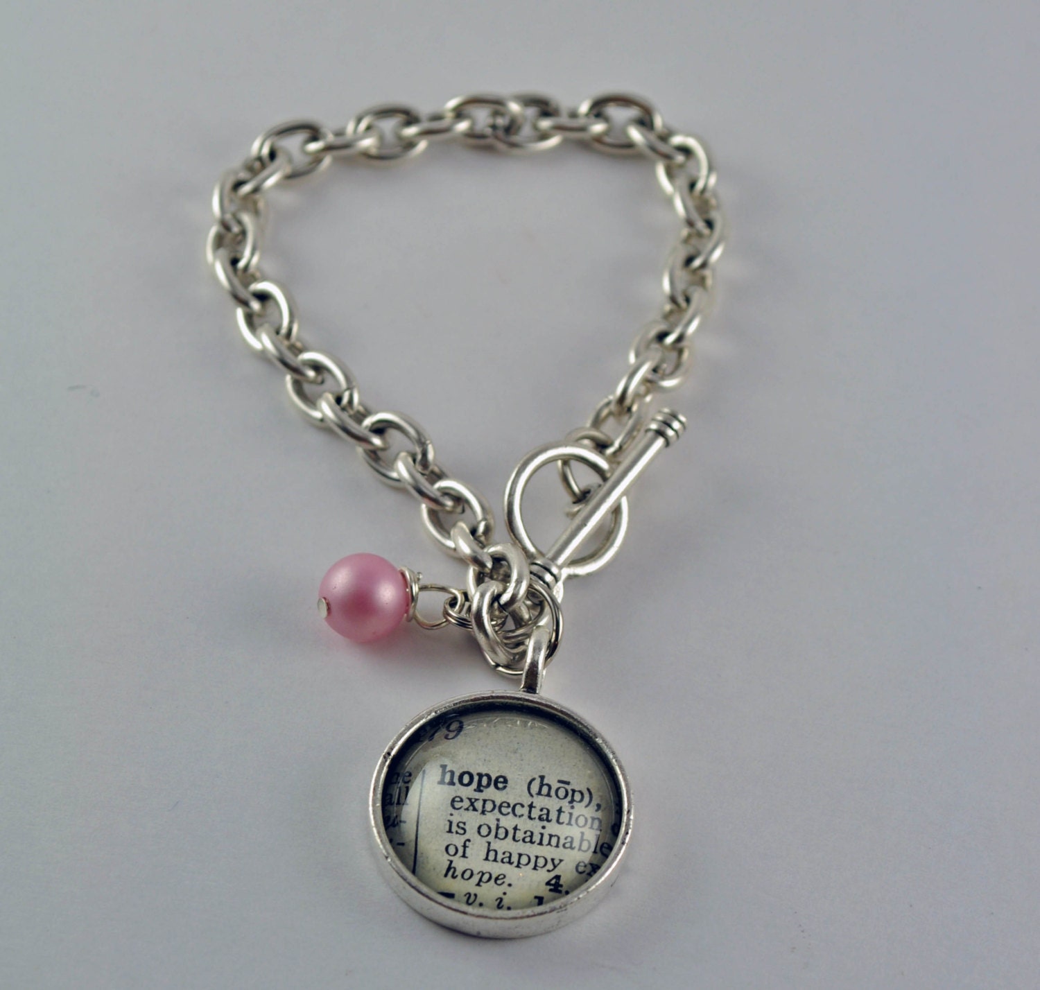Personalized Vintage Dictionary Word Bracelet -HOPE