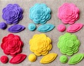 Summer of Love - Camellias - 30 Die Cut Felt Flowers