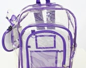 vintage 90s CLEAR purple trim vinyl EASTSPORT backpack