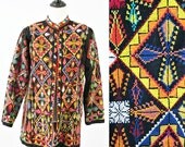 vintage tribal HMONG hand EMBROIDERED jacket size M/L