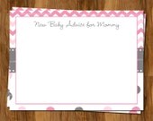 Advice and Well Wishes Cards, Baby Shower Words of Wisdom Cards, Pink, Purple, OR Blue, Set of 25 Printed Cards, FREE Shipping