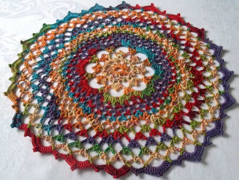 Rippling Rainbow Doily