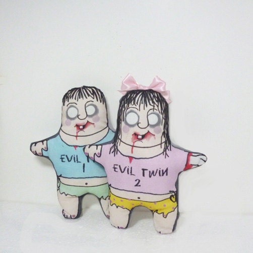 Doll Plush Zombie Evil Twins Girl Boy