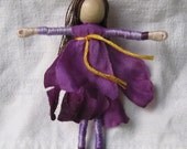Purple Iris Flower Fairy - Fairy Doll - Waldorf doll, doll ornament