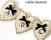 brooch - felt brooch - felt hearts - felt pin