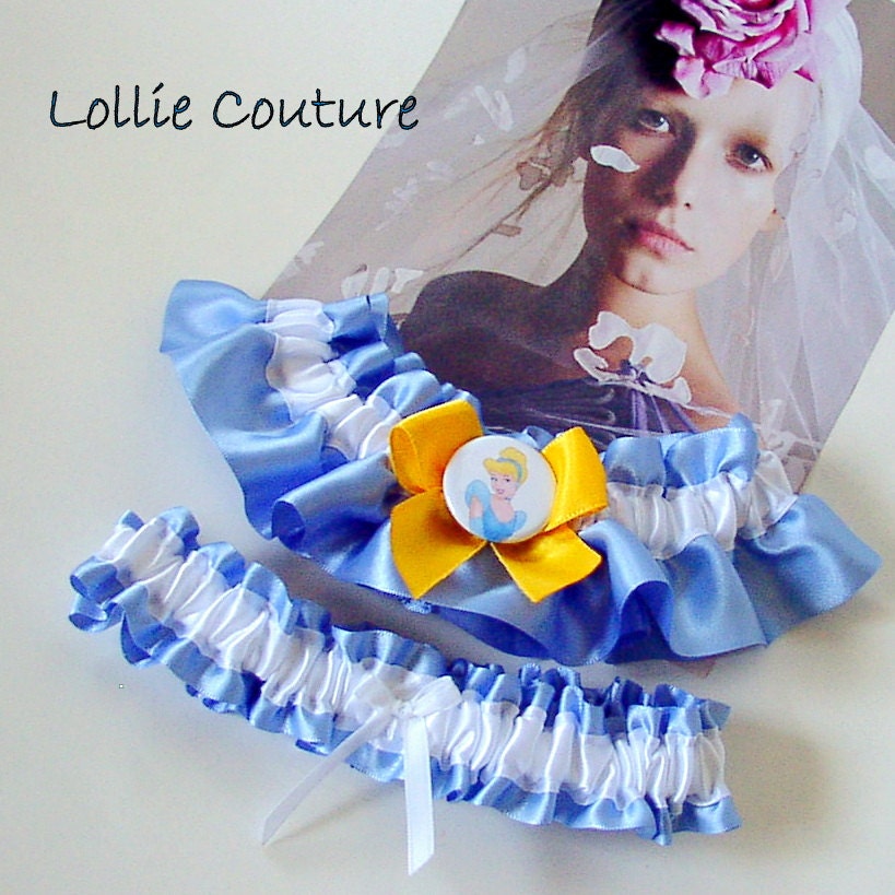 Cinderella garters - Custom design Wedding Garter set