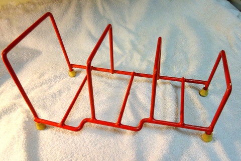 Mid Century Kitchen Dish Rack True Vintage Red