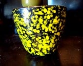 Vintage Mid Century Italian Lava Planter Primary Yellow and Black