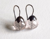 Rose Quartz Morning Glory Pod Earrings Sterling Silver