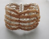 Icy rivers Edge - Alaska Native moose hide leather bracelet